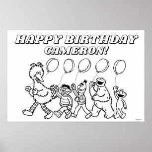 ゴマストリートパールバルーン誕生日着色 ポスター