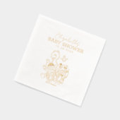 ゴマストリートパール赤ちゃんシャワー 箔ナプキン (左)