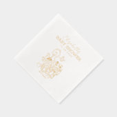 ゴマストリートパール赤ちゃんシャワー 箔ナプキン (右)