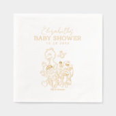 ゴマストリートパール赤ちゃんシャワー 箔ナプキン (正面)