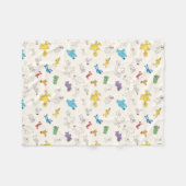 ゴマストリートパール |カラフルヴィンテージ フリースブランケット (正面(横))