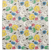 ゴマストリートパール |ビッグヘッドヴィンテージパターン シャワーカーテン (正面)