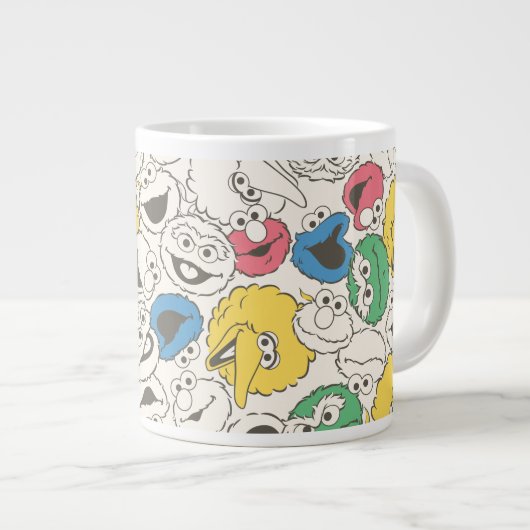 ゴマストリートパール |ビッグヘッドヴィンテージパターン ジャンボコーヒーマグカップ (正面右)