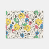 ゴマストリートパール |ビッグヘッドヴィンテージパターン フリースブランケット (正面(横))