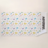 ゴマストリートパール |名前の追加 ビーチタオル (正面)