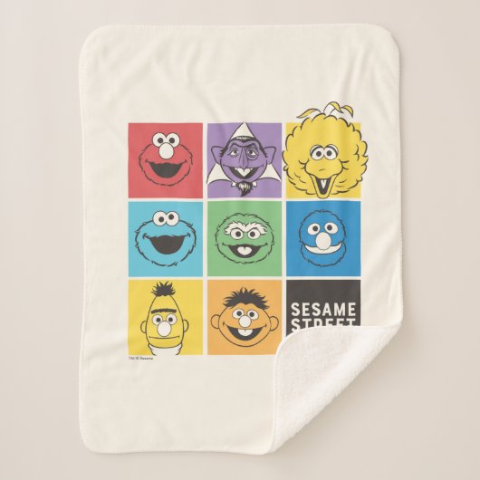 ゴマストリートパール |色ブロック シェルパブランケット (正面)