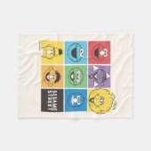 ゴマストリートパール |色ブロック フリースブランケット (正面(横))