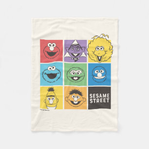 ゴマストリートパール 色ブロック フリースブランケット