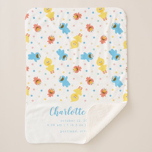 ゴマパルスホワイト水玉模様誕生状態 シェルパブランケット (正面)