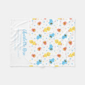 ゴマパルスホワイト水玉模様誕生状態 フリースブランケット (正面(横))