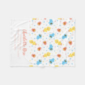 ゴマパルスホワイト水玉模様誕生状態 フリースブランケット (正面(横))