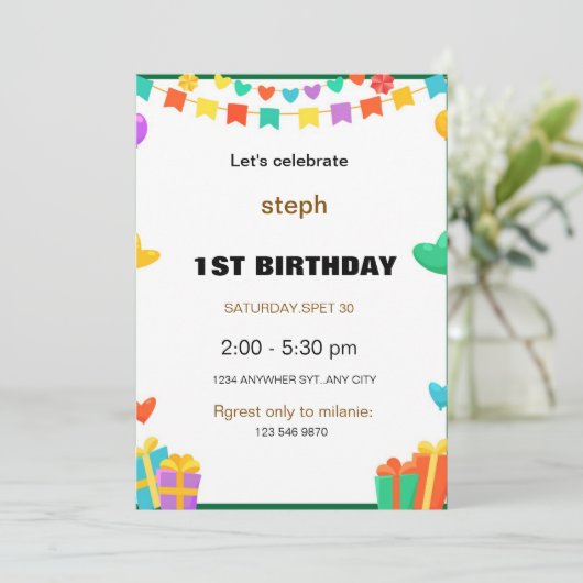 ゴマパーソナライズされた通り招待状 招待状 (スタンド正面)