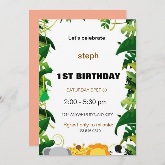 ゴマパーソナライズされた通り招待状 招待状 (正面/裏面)