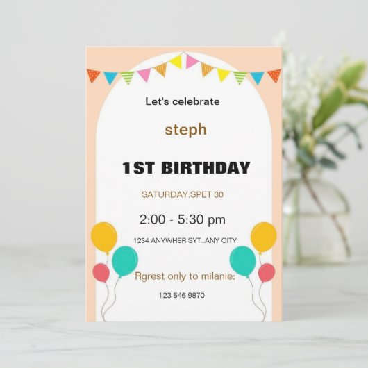 ゴマパーソナライズされた通り招待状 招待状 (スタンド正面)