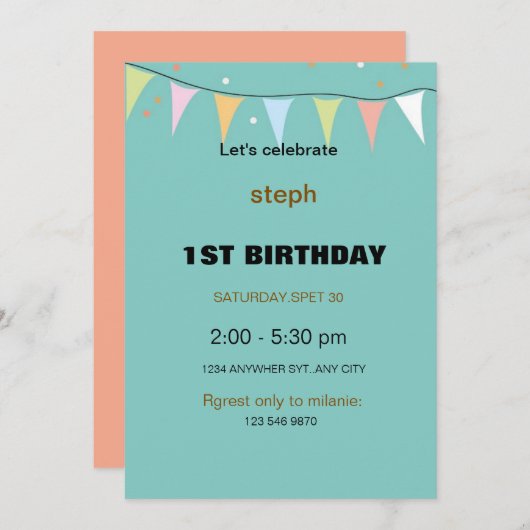 ゴマパーソナライズされた通り招待状 招待状 (正面/裏面)