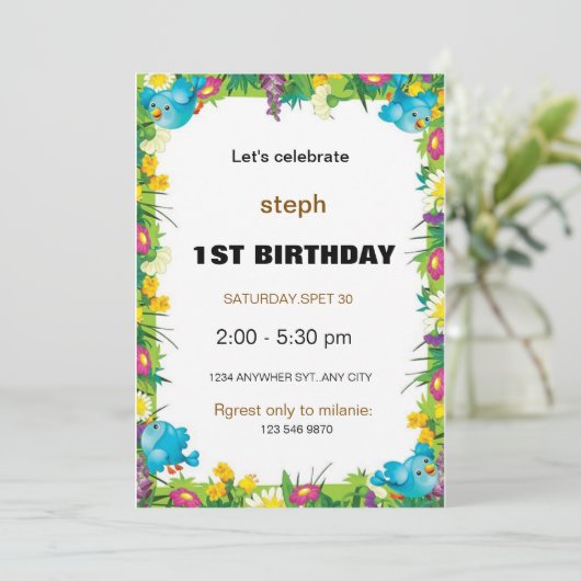 ゴマパーソナライズされた通り招待状 招待状 (スタンド正面)