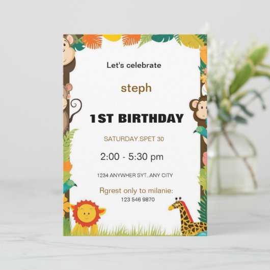 ゴマパーソナライズされた通り招待状 招待状 (スタンド正面)