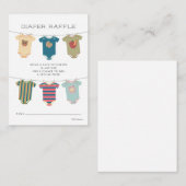 ゴマパールのボディスーツ赤ちゃんシャワーおむつラッフル エンクロージャーカード (正面/裏面)