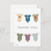 ゴマパールのボディスーツ赤ちゃんシャワー サンキューカード (正面/裏面)