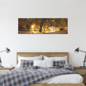 ゴマンチェスター中国のウィローとブリッジに雪。 キャンバスプリント (インサイチュ (寝室))