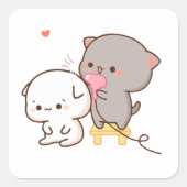 ゴマ作りピーチヘアパズルシール スクエアシール (正面)