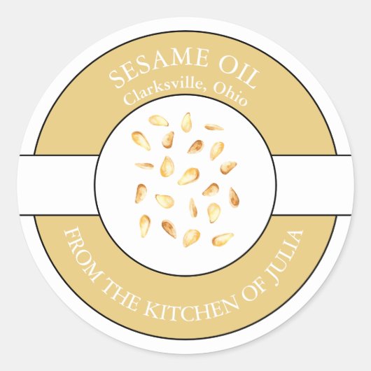 ゴマ油ラベル ラウンドシール (正面)