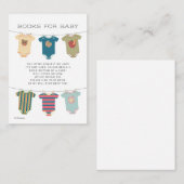 ゴマpalsボディスーツ赤ちゃんシャワー本リクエスト エンクロージャーカード (正面/裏面)