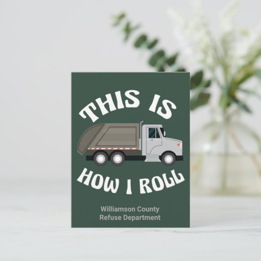 ゴミおもしろいトラックの運転私は転が ポストカード (スタンド正面)