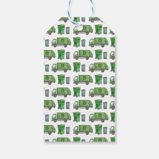 ゴミごみトラック誕生日ありがとうラベル ギフトタグ (裏面)