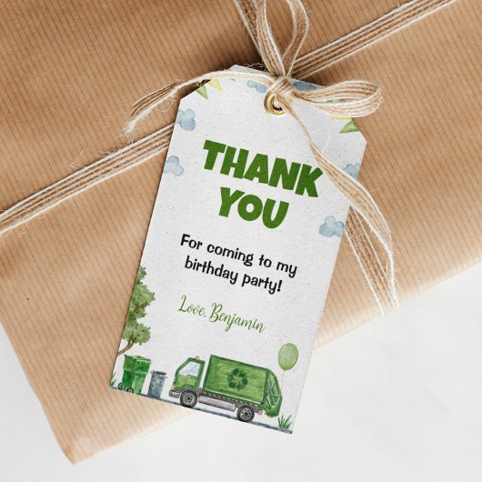 ゴミごみトラック誕生日ありがとうラベル ギフトタグ