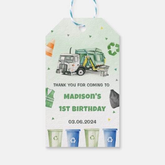 ゴミごみトラック1st誕生日パーティー ギフトタグ (裏面)