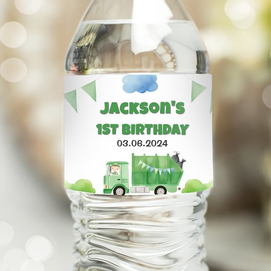 ゴミごみトラック1st誕生日パーティー ペットボトルラベル