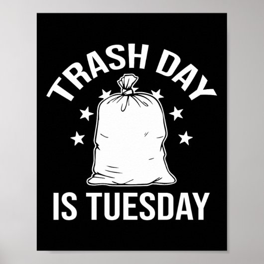 ゴミの日は火曜日トランプガルビージュトランプレトロトラ ポスター (正面)
