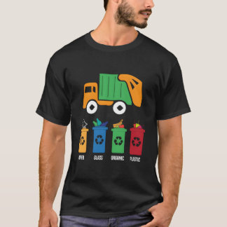 ゴミの日 リサイクル トラック 幼児 ゴミ Tシャツ