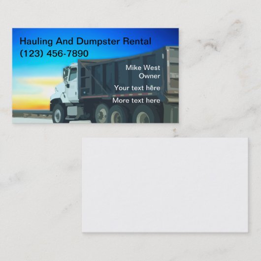 ゴミの運搬·収集レンタル 名刺 (正面/裏面)