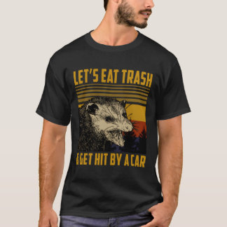 ゴミを食べ出して車のヴィンテージオポスに当たる Tシャツ