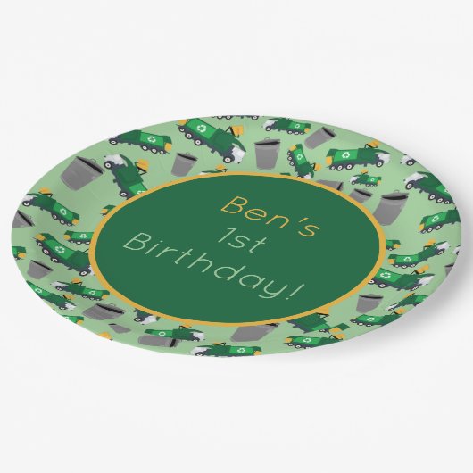 ゴミカスタマイズトラックパターンのリサイクル ペーパープレート (アングル)