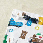 ゴミカスタムカラフルトラックとビンのリサイクル ビーチタオル (インサイチュ)