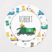 ゴミカスタムカラフルトラックとビンのリサイクル ラベル (デザイン1)