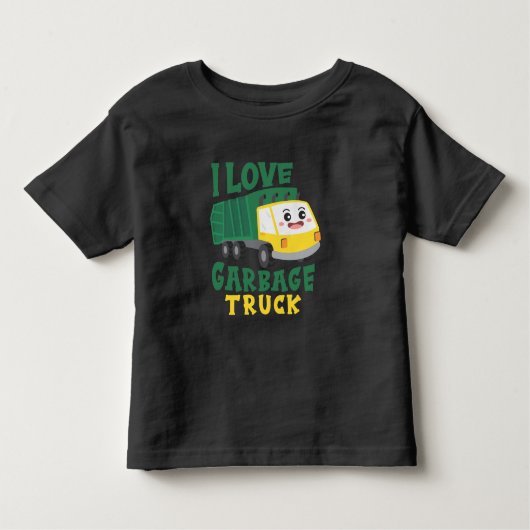 ゴミクールトラック愛の少年の子供の幼児 トドラーTシャツ (正面)