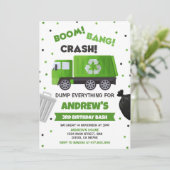 ゴミトラックの誕生日招待状 トラッシュパーティー 招待状 (スタンド正面)