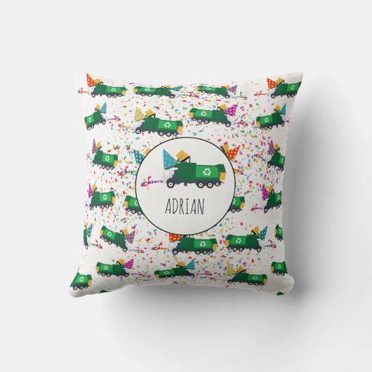 ゴミパーソナライズされたトラックパーティーパターンのリサイクル クッション (裏面)