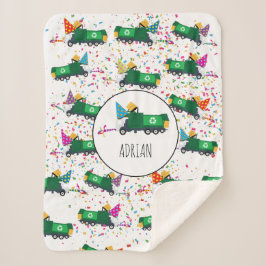 ゴミパーソナライズされたトラックパーティーパターンのリサイクル シェルパブランケット