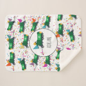 ゴミパーソナライズされたトラックパーティーパターンのリサイクル シェルパブランケット (正面(横))