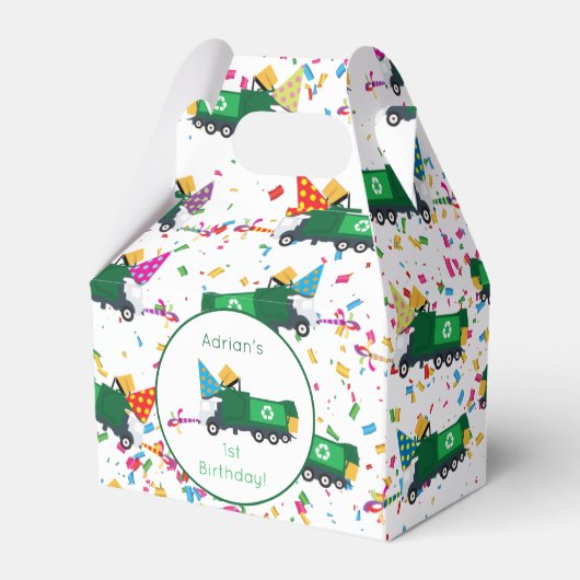 ゴミパーソナライズされたトラックパーティーパターンのリサイクル フェイバーボックス (正面サイド)