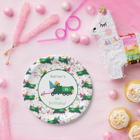 ゴミパーソナライズされたトラックパーティーパターンのリサイクル ペーパープレート (パーティー)