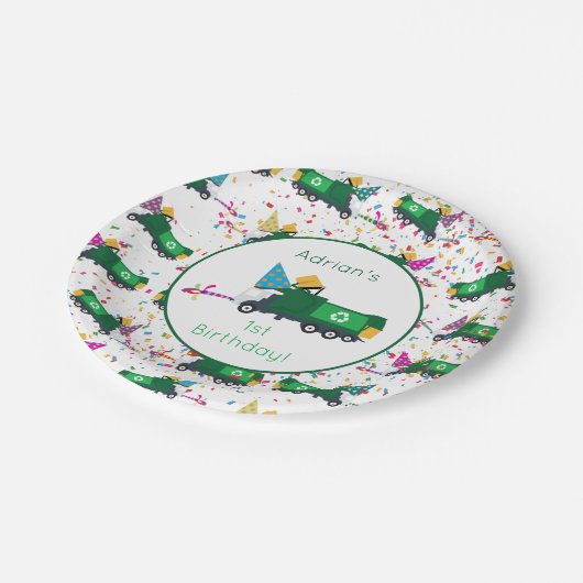 ゴミパーソナライズされたトラックパーティーパターンのリサイクル ペーパープレート (アングル)