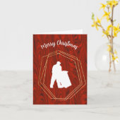 ゴミ収集人 シルエット クリスマスカード カード (黄色い花)