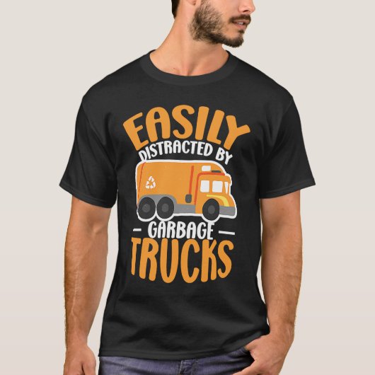 ゴミ収集車に気を取られがち ごみ収集作業員 Tシャツ (正面)