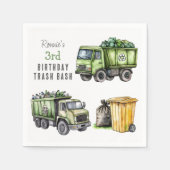 ゴミ収集車の子供の誕生日パーティー スタンダードカクテルナプキン (正面)